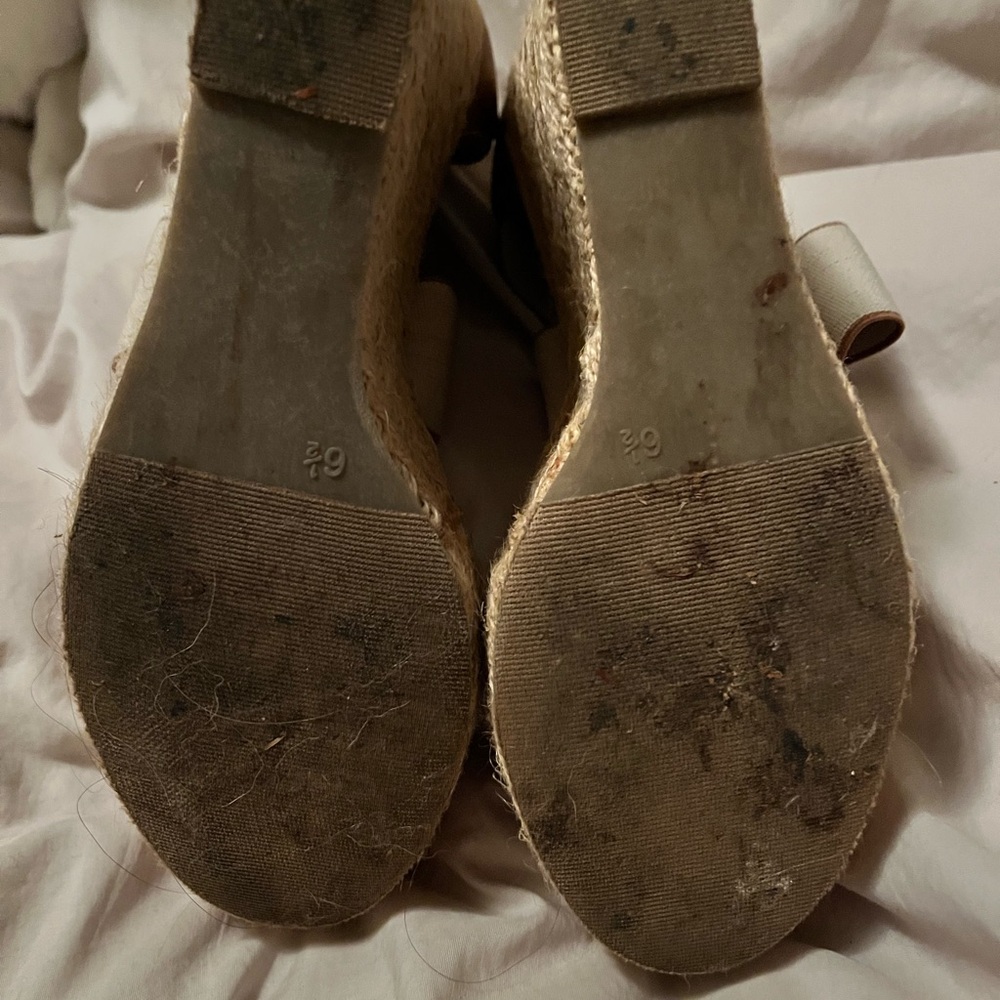 Candie’s Cream and Brown Wedge Sandals - Picture 7 of 7